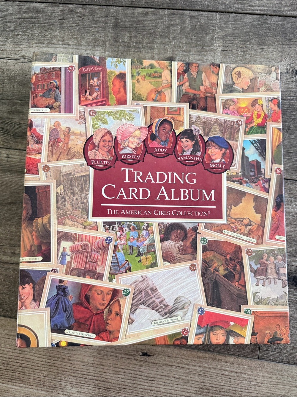 American Girl Trading Card Album - Red, Cream, Brown, Green, Blue